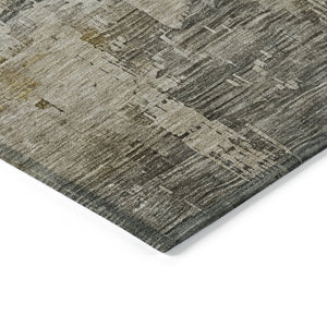 HomeRoots 5' Elegant Pewter & Wheat Abstract Area Rug - Washable, Durable, Perfect for Indoor/Outdoor Use 8' X 10' 616247