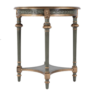 Butler Specialty Company Hellinger Round Wood End Table With Open Shelf For Elegant Home Décor Pastel Green Rubberwood,Cherry Veneer,Mdf 6162482-butler