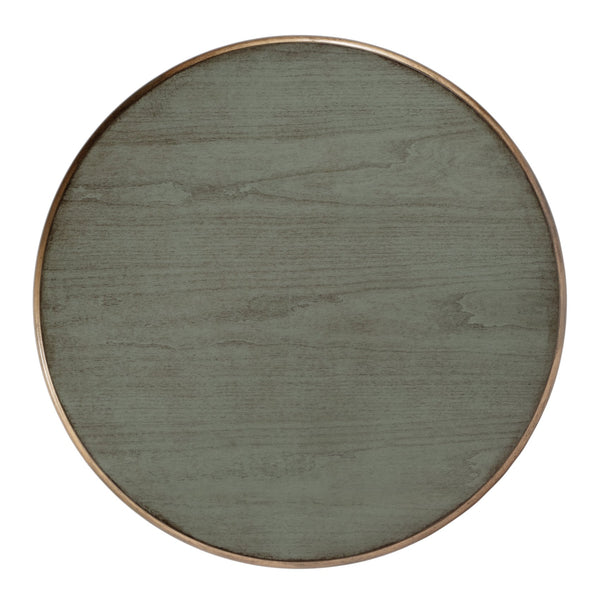 Butler Specialty Company Hellinger Round Wood End Table With Open Shelf For Elegant Home Décor Pastel Green Rubberwood,Cherry Veneer,Mdf 6162482-butler