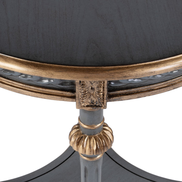 Butler Specialty Company Hellinger Round Wood End Table With Open Shelf For Elegant Home Décor Pastel Blue Rubberwood,Cherry Veneer,Mdf 6162483-butler