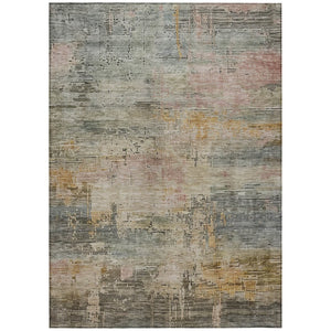 HomeRoots 5' Abstract Sage and Beige Washable Area Rug - Durable, Stylish, Perfect for Indoor and Outdoor Spaces 5' X 8' 616251