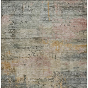 HomeRoots 5' Abstract Sage and Beige Washable Area Rug - Durable, Stylish, Perfect for Indoor and Outdoor Spaces 10' X 14' 616255