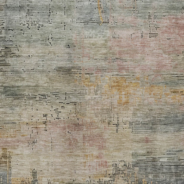 HomeRoots 5' Abstract Sage and Beige Washable Area Rug - Durable, Stylish, Perfect for Indoor and Outdoor Spaces 10' X 14' 616255