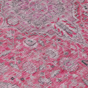 HomeRoots 5' Pink and Lavender Medallion Area Rug - Durable, Washable Design for Indoor and Outdoor Spaces 8' Round 616288