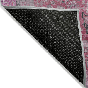HomeRoots 5' Pink and Lavender Medallion Area Rug - Durable, Washable Design for Indoor and Outdoor Spaces 8' X 10' 616289
