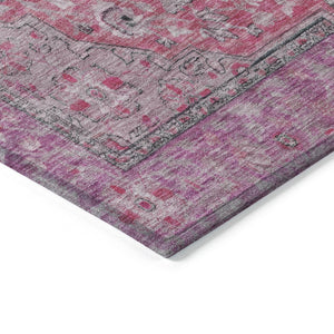HomeRoots 5' Pink and Lavender Medallion Area Rug - Durable, Washable Design for Indoor and Outdoor Spaces 8' X 10' 616289