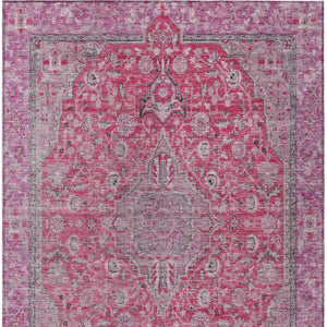 HomeRoots 5' Pink and Lavender Medallion Area Rug - Durable, Washable Design for Indoor and Outdoor Spaces 10' X 14' 616291