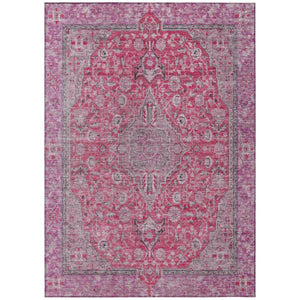 HomeRoots 5' Pink and Lavender Medallion Area Rug - Durable, Washable Design for Indoor and Outdoor Spaces 10' X 14' 616291