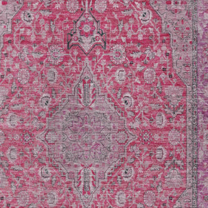 HomeRoots 5' Pink and Lavender Medallion Area Rug - Durable, Washable Design for Indoor and Outdoor Spaces 10' X 14' 616291