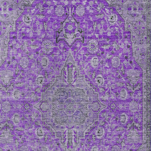 HomeRoots 5' Washable Medallion Area Rug in Purple and Gray - Durable, Elegant Design for Indoor/Outdoor Use 5' X 8' 616293