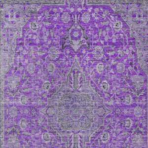 HomeRoots 5' Washable Medallion Area Rug in Purple and Gray - Durable, Elegant Design for Indoor/Outdoor Use 8' X 10' 616295