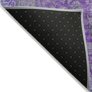 HomeRoots 5' Washable Medallion Area Rug in Purple and Gray - Durable, Elegant Design for Indoor/Outdoor Use 9' X 12' 616296