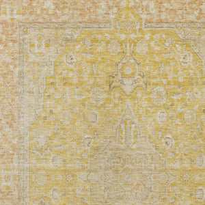 HomeRoots 9' X 12' Wheat And Gold Medallion Area Rug - Machine Washable, Durable, Stylish for Indoor & Outdoor Use 616302