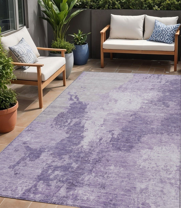 HomeRoots 5' Abstract Plum and Purple Washable Area Rug - Durable Indoor/Outdoor Design for High-Traffic Spaces 5' X 8' 616323