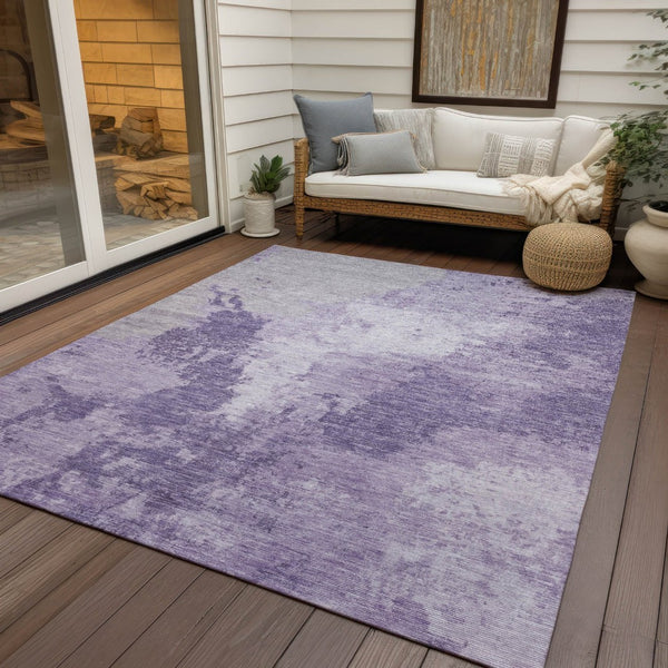 HomeRoots 5' Abstract Plum and Purple Washable Area Rug - Durable Indoor/Outdoor Design for High-Traffic Spaces 5' X 8' 616323