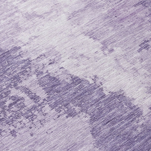 HomeRoots 5' Abstract Plum and Purple Washable Area Rug - Durable Indoor/Outdoor Design for High-Traffic Spaces 8' Round 616324