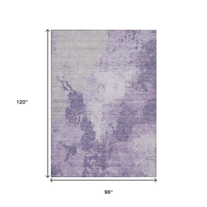 HomeRoots 5' Abstract Plum and Purple Washable Area Rug - Durable Indoor/Outdoor Design for High-Traffic Spaces 8' X 10' 616325