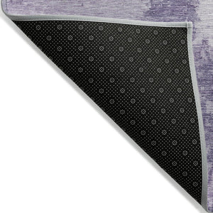 HomeRoots 5' Abstract Plum and Purple Washable Area Rug - Durable Indoor/Outdoor Design for High-Traffic Spaces 8' X 10' 616325