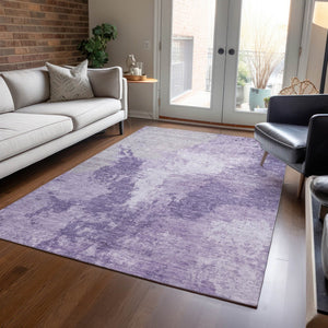 HomeRoots 5' Abstract Plum and Purple Washable Area Rug - Durable Indoor/Outdoor Design for High-Traffic Spaces 8' X 10' 616325