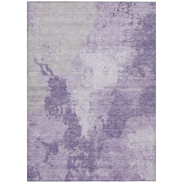 HomeRoots 9' X 12' Stylish Plum & Purple Abstract Washable Area Rug for Indoor/Outdoor Easy Maintenance Use 616326