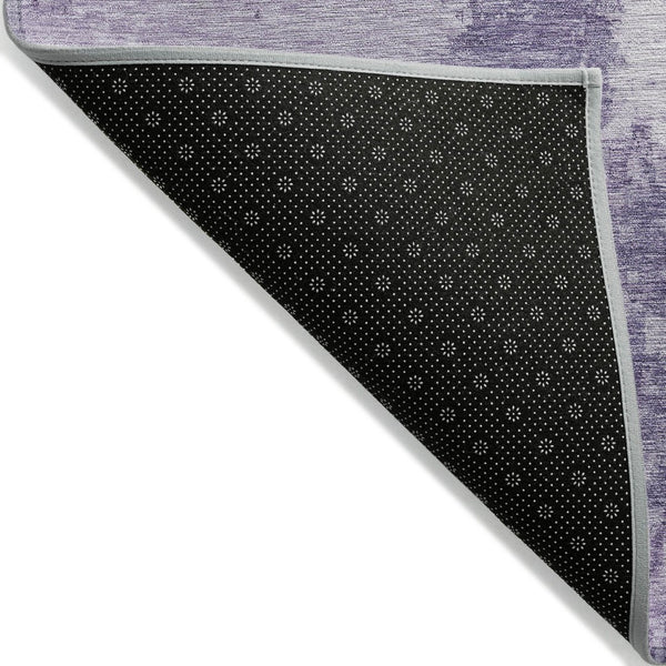 HomeRoots 5' Abstract Plum and Purple Washable Area Rug - Durable Indoor/Outdoor Design for High-Traffic Spaces 10' X 14' 616327
