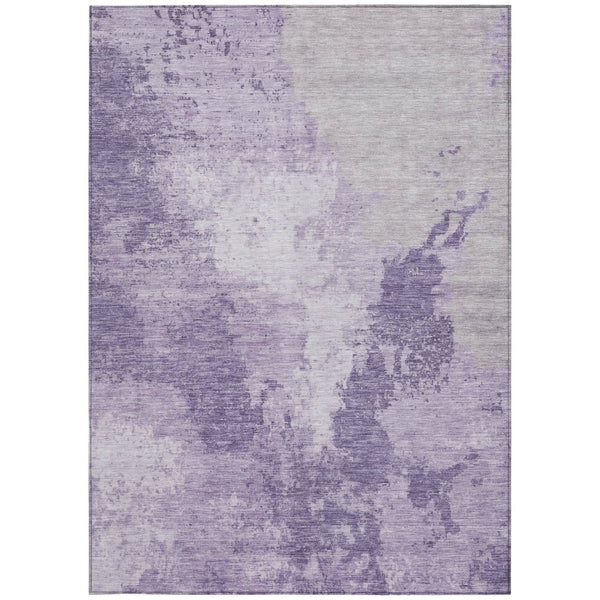 HomeRoots 5' Abstract Plum and Purple Washable Area Rug - Durable Indoor/Outdoor Design for High-Traffic Spaces 10' X 14' 616327