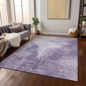 HomeRoots 5' Abstract Plum and Purple Washable Area Rug - Durable Indoor/Outdoor Design for High-Traffic Spaces 10' X 14' 616327