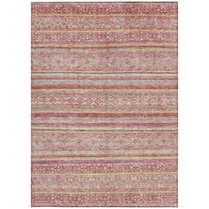HomeRoots 5' Timeless Rust and Coral Oriental Washable Area Rug for Indoor and Outdoor Stylish Living Spaces 8' X 10' 616349
