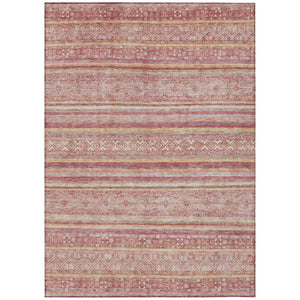 HomeRoots 5' Timeless Rust and Coral Oriental Washable Area Rug for Indoor and Outdoor Stylish Living Spaces 8' X 10' 616349