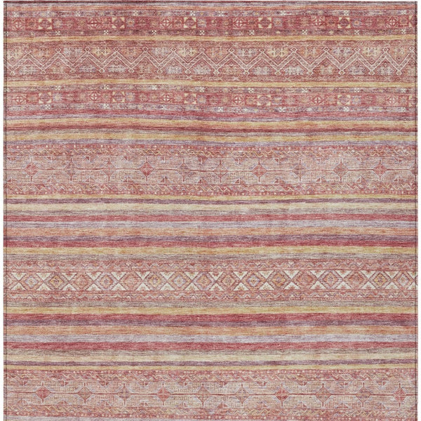HomeRoots 5' Timeless Rust and Coral Oriental Washable Area Rug for Indoor and Outdoor Stylish Living Spaces 9' X 12' 616350