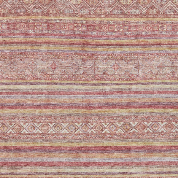 HomeRoots 5' Timeless Rust and Coral Oriental Washable Area Rug for Indoor and Outdoor Stylish Living Spaces 9' X 12' 616350