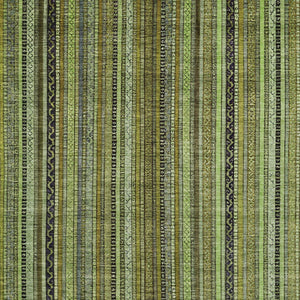 HomeRoots 5' Refresh Your Space with a Bold Green, Gold & Gray Striped Durable Washable Area Rug for Indoors & Outdoors 8' X 10' 616373