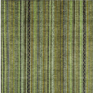 HomeRoots 5' Refresh Your Space with a Bold Green, Gold & Gray Striped Durable Washable Area Rug for Indoors & Outdoors 10' X 14' 616375