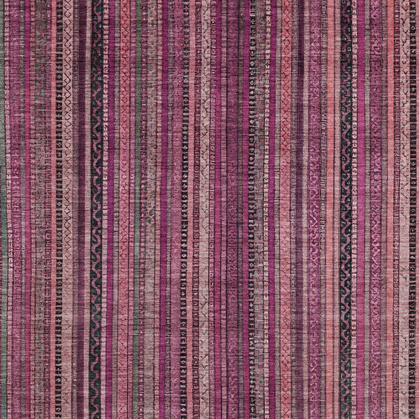 HomeRoots 5' Stylish Pink Mauve and Blush Striped Washable Area Rug for Indoor and Outdoor Spaces, Durable Design 8' X 10' 616379