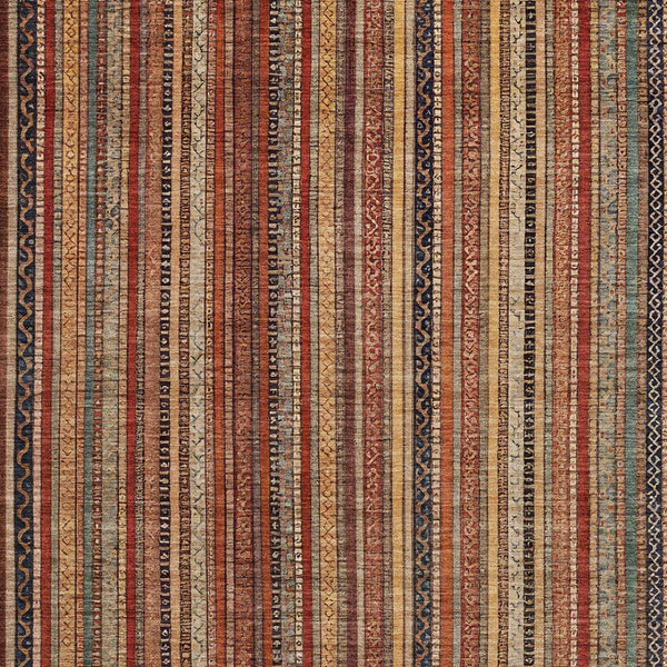 HomeRoots 5' Striped Washable Area Rug in Rust, Taupe & Gray – Stylish Indoor/Outdoor Home Décor Solution 5' X 8' 616383