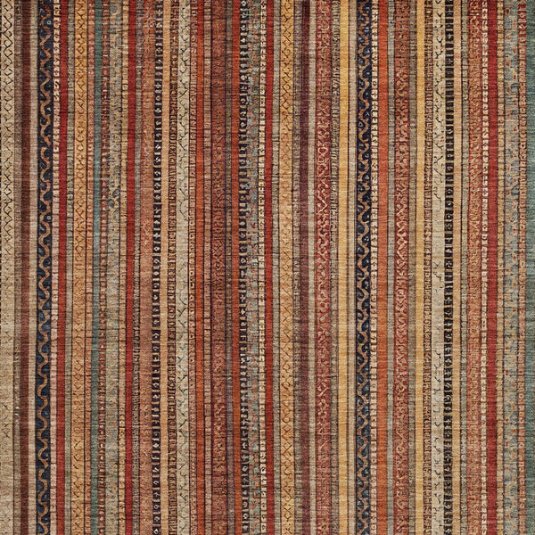 HomeRoots 5' Striped Washable Area Rug in Rust, Taupe & Gray – Stylish Indoor/Outdoor Home Décor Solution 8' X 10' 616385