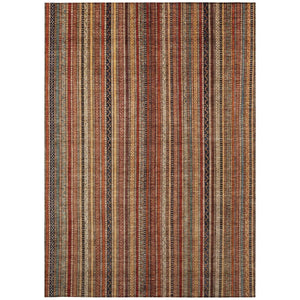 HomeRoots 5' Striped Washable Area Rug in Rust, Taupe & Gray – Stylish Indoor/Outdoor Home Décor Solution 8' X 10' 616385