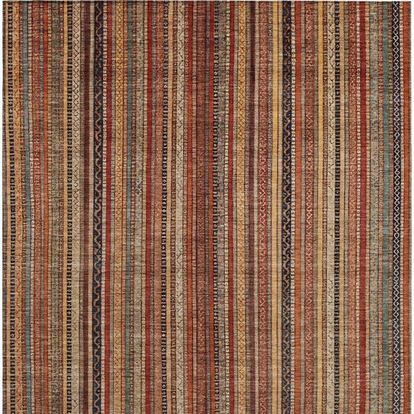 HomeRoots 5' Striped Washable Area Rug in Rust, Taupe & Gray – Stylish Indoor/Outdoor Home Décor Solution 9' X 12' 616386