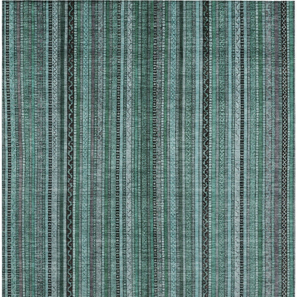HomeRoots 9' Indoor Outdoor Area Rug in Teal Blue, Aqua & Gray - Stylish, Washable, Durable, Versatile Design 616392