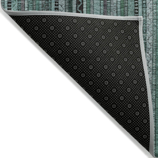 HomeRoots 9' Indoor Outdoor Area Rug in Teal Blue, Aqua & Gray - Stylish, Washable, Durable, Versatile Design 616392