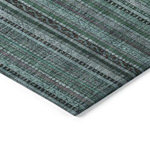 HomeRoots 9' Indoor Outdoor Area Rug in Teal Blue, Aqua & Gray - Stylish, Washable, Durable, Versatile Design 616392