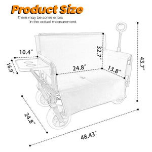 English Elm 3-in-1 Collapsible Wagon with Folding Tabletop Cup Holders All Terrain Beach Camping Gray W2932P421327