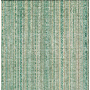 HomeRoots 5' Aqua Beige Teal Striped Area Rug - Durable, Washable Indoor/Outdoor Design for Coastal Style 8' X 10' 616403