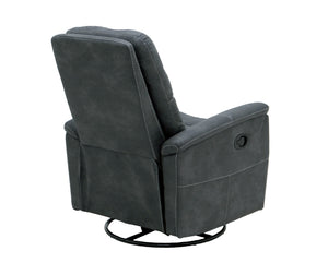 English Elm Wallace & Bay - Gray Swivel Gliding Recliner – Charcoal Fabric Accent Chair with Easy-Care Upholstery, Modern Comfort B361P384414