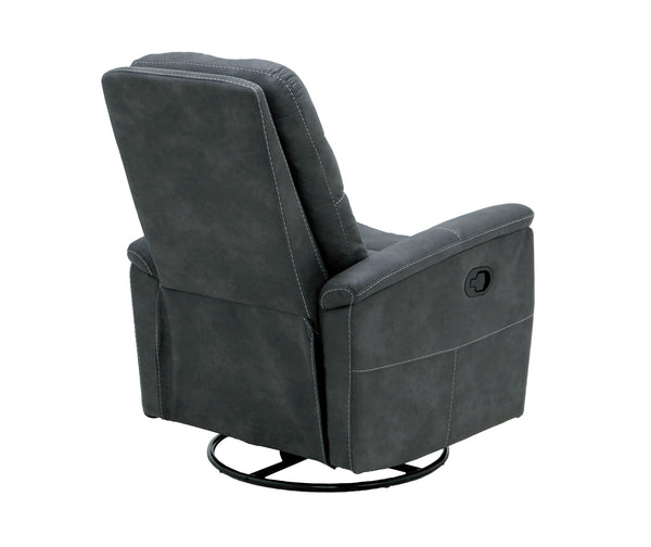 English Elm Wallace & Bay - Gray Swivel Gliding Recliner – Charcoal Fabric Accent Chair with Easy-Care Upholstery, Modern Comfort B361P384414