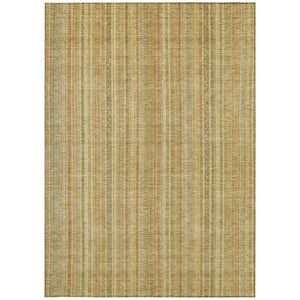 HomeRoots 9' Wheat Gold and Beige Striped Washable Area Rug - Durable, Stylish, Indoor/Outdoor, Easy Care! 616416