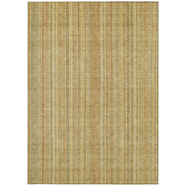 HomeRoots 9' Wheat Gold and Beige Striped Washable Area Rug - Durable, Stylish, Indoor/Outdoor, Easy Care! 616416