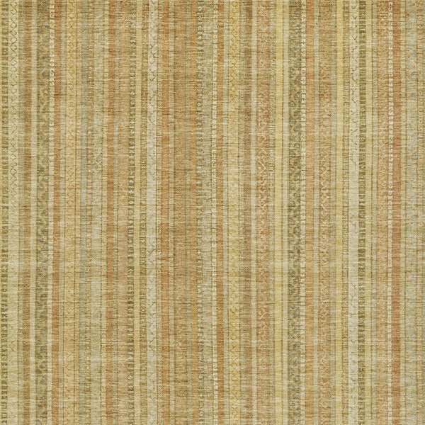 HomeRoots 9' Wheat Gold and Beige Striped Washable Area Rug - Durable, Stylish, Indoor/Outdoor, Easy Care! 616416