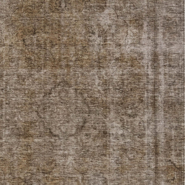 HomeRoots 5' Brown and Beige Medallion Washable Indoor Outdoor Area Rug for Elegant Spaces and Easy Care 5' X 8' 616419