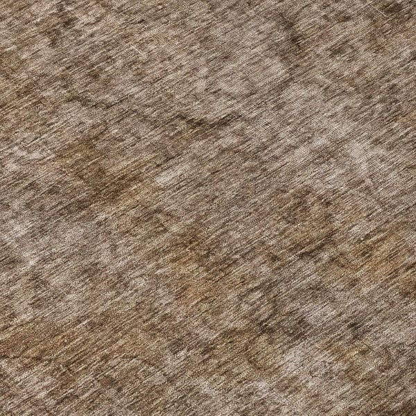 HomeRoots 5' Brown and Beige Medallion Washable Indoor Outdoor Area Rug for Elegant Spaces and Easy Care 8' Round 616420